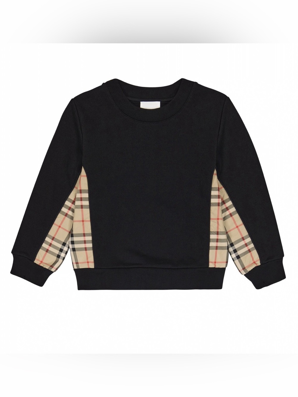 Burberry Black Kids Sweatshirt with Contrast House Check Panels